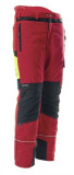  - Protipořezové strečové kalhoty Profiforest Summer s kamaše červená / XL + 7 cm